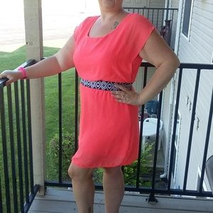 Charming Charlie Tangerine Elastic Belt Dress